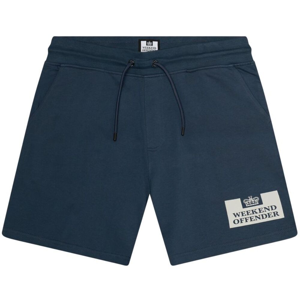 Weekend Offender Mens Parma Logo Sweat Shorts / Ink Blue/Silver